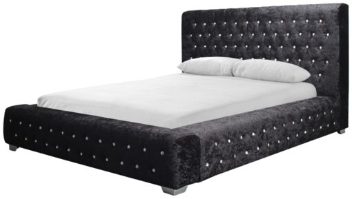 Birlea Grande Superking Crushed Velvet Bed Frame - Black