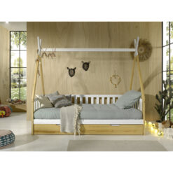 Bunk Bed with Frame/Roof Frame/Roll-out Slatted Frame and Bed Drawer Bed Surface Area