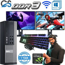 Fast Gaming Dell Bundle Tower Pc Full Set Computer System Intel I5 8Gb 500Gb Gt710