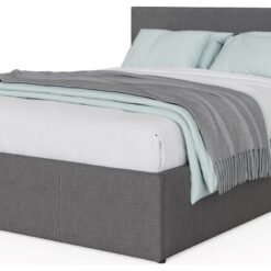 GFW End Lift Double Fabric Ottoman Bed - Grey