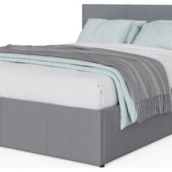 GFW End Lift Double Faux Leather Ottoman Bed - Grey