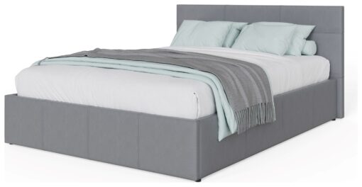 GFW End Lift Double Faux Leather Ottoman Bed - Grey