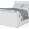 GFW End Lift Small Double Faux Leather Ottoman Bed - White