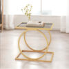 Gold Glass Coffee Table With Tinted Glass Top, Living Room Furniture