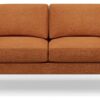 Hutch Fabric Block Arm 2 Seater Sofa - Rust