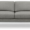 Hutch Fabric Block Arm 3 Seater Sofa - Dove Grey