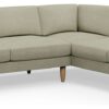 Hutch Fabric Block Arm 6 Seater Corner Sofa - Oat