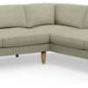 Hutch Fabric Block Arm 7 Seater Corner Sofa - Oat