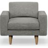 Hutch Fabric Block Arm Armchair - Dove Grey