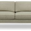 Hutch Fabric Curve Arm 3 Seater Sofa - Oat