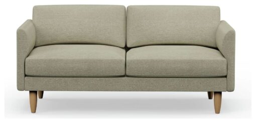 Hutch Fabric Curve Arm 3 Seater Sofa - Oat