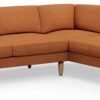 Hutch Fabric Curve Arm 6 Seater Corner Sofa - Rust