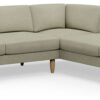 Hutch Fabric Curve Arm 7 Seater Corner Sofa - Oat