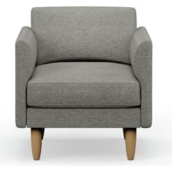 Hutch Fabric Curve Arm Armchair - Dove Grey