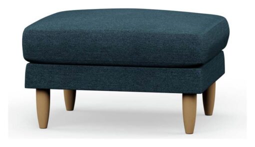 Hutch Fabric Footstool - Aegean Blue