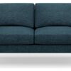 Hutch Fabric Round Arm 2 Seater Sofa - Aegean Blue