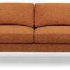 Hutch Fabric Round Arm 3 Seater Sofa - Rust