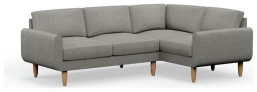 Hutch Fabric Round Arm 4 Seater Corner Sofa - Dove Grey