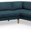 Hutch Fabric Round Arm 6 Seater Corner Sofa - Aegean Blue