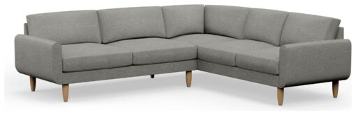 Hutch Fabric Round Arm 6 Seater Corner Sofa - Dove Grey