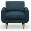 Hutch Fabric Round Arm Armchair - Aegean Blue