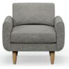 Hutch Fabric Round Arm Armchair - Dove Grey