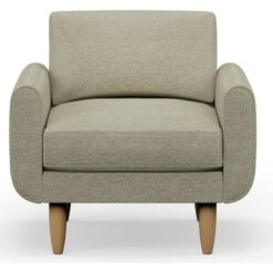 Hutch Fabric Round Arm Armchair - Oat