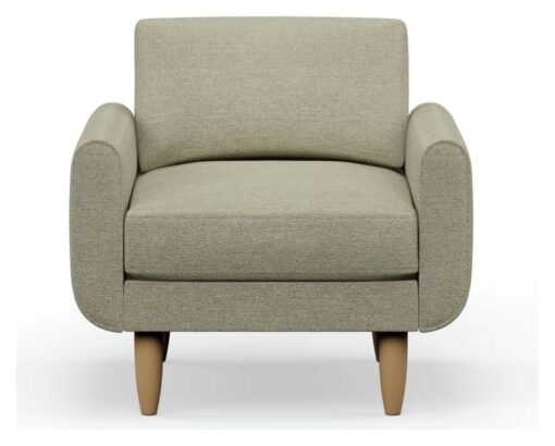 Hutch Fabric Round Arm Armchair - Oat