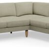 Hutch Plus Fabric Curve Arm 5 Seater Corner Sofa - Oat