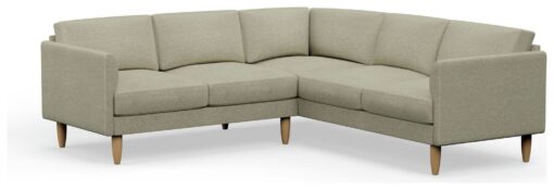 Hutch Plus Fabric Curve Arm 5 Seater Corner Sofa - Oat