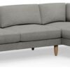 Hutch Slim Fabric Block Arm 5 Seater Corner Sofa - Dove Grey