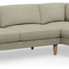 Hutch Slim Fabric Block Arm 5 Seater Corner Sofa - Oat