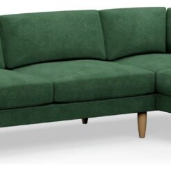 Hutch Slim Velvet Curve Arm 5 Seater Corner Sofa- Sage Green