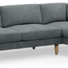 Hutch Slim Velvet Curve Arm 5 Seater Corner Sofa- Slate Grey