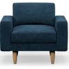 Hutch Velvet Block Arm Armchair - Ink Blue