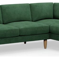 Hutch Velvet Curve Arm 4 Seater Corner Sofa - Sage Green