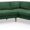 Hutch Velvet Curve Arm 7 Seater Corner Sofa - Sage Green