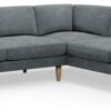 Hutch Velvet Curve Arm 7 Seater Corner Sofa - Slate Grey