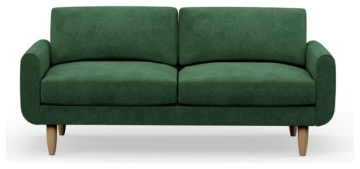 Hutch Velvet Round Arm 3 Seater Sofa - Sage Green