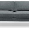 Hutch Velvet Round Arm 3 Seater Sofa - Slate Grey