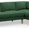 Hutch Velvet Round Arm 4 Seater Corner Sofa - Sage Green