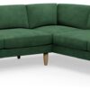 Hutch Velvet Round Arm 7 Seater Corner Sofa - Sage Green