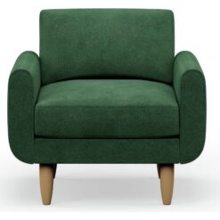 Hutch Velvet Round Arm Armchair - Sage Green