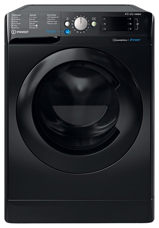 Indesit BDE86436XBUKN 8KG/6KG 1400 Spin Washer Dryer - Black