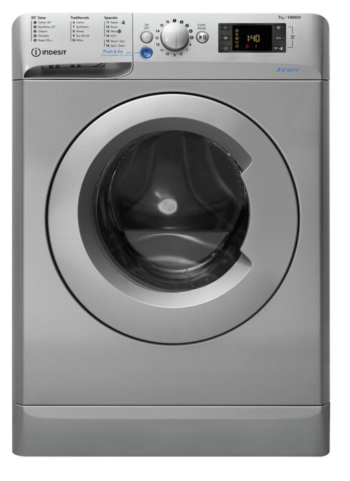 Indesit BWE 71452S UK N 7KG 1400 Spin Washing Machine Silver