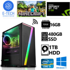 (Intel core i7, 240GB SSD) i7 GamingPC - 16GB 1TB HDD 480GB SSD GT 710 Win 11