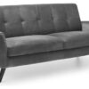 Julian Bowen Monza Velvet 2 Seater Sofa - Grey