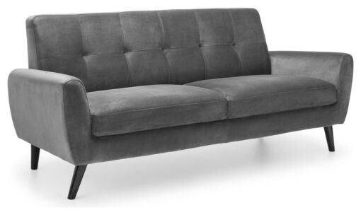 Julian Bowen Monza Velvet 2 Seater Sofa - Grey