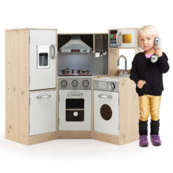 Kids Corner Kitchen Playset Cooking Toy w/ Cookware Sounds & Light 3+