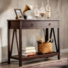 Lenaghan 106cm Console Table with 2 Drawers Industrial Hallway Furniture